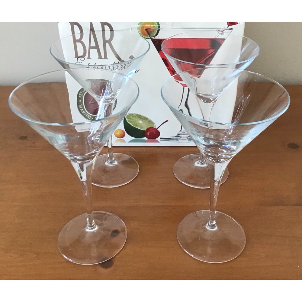 Home Essentials Clear Martini Glasses Set of 4